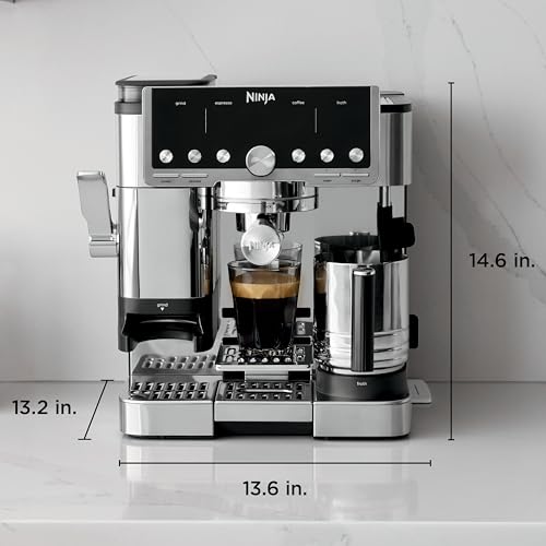 Multi-Function Coffee Machine ES701 – Espresso, Drip Coffee, Cold Brew Settings, Built-In Grinder, Integrated Tamper & Hands-Free Milk Frother