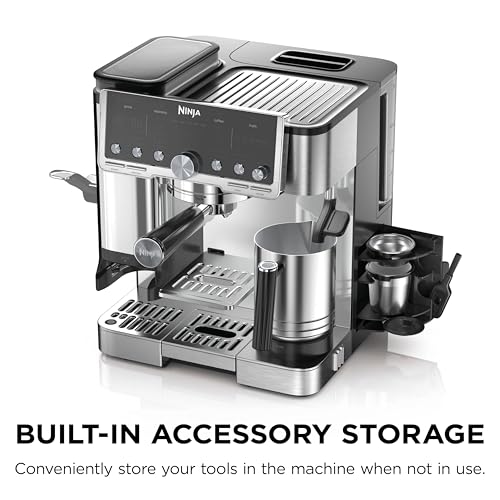 Multi-Function Coffee Machine ES701 – Espresso, Drip Coffee, Cold Brew Settings, Built-In Grinder, Integrated Tamper & Hands-Free Milk Frother