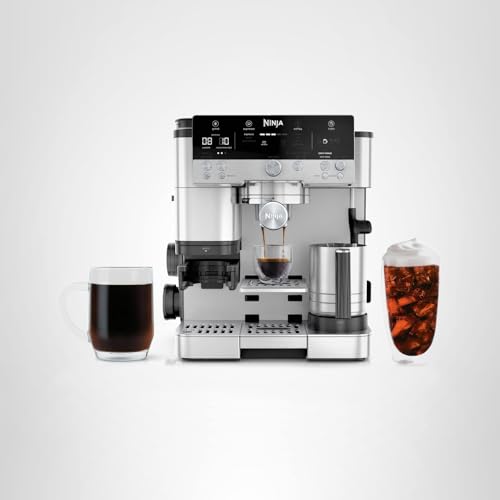 3-in-1 Coffee Machine ES601 – Espresso, Drip Coffee & Cold Brew, Built-In Grinder, Milk Frother, Assisted Tamper & Accessory Storage – Stainless Steel