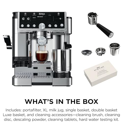 Multi-Function Coffee Machine ES701 – Espresso, Drip Coffee, Cold Brew Settings, Built-In Grinder, Integrated Tamper & Hands-Free Milk Frother