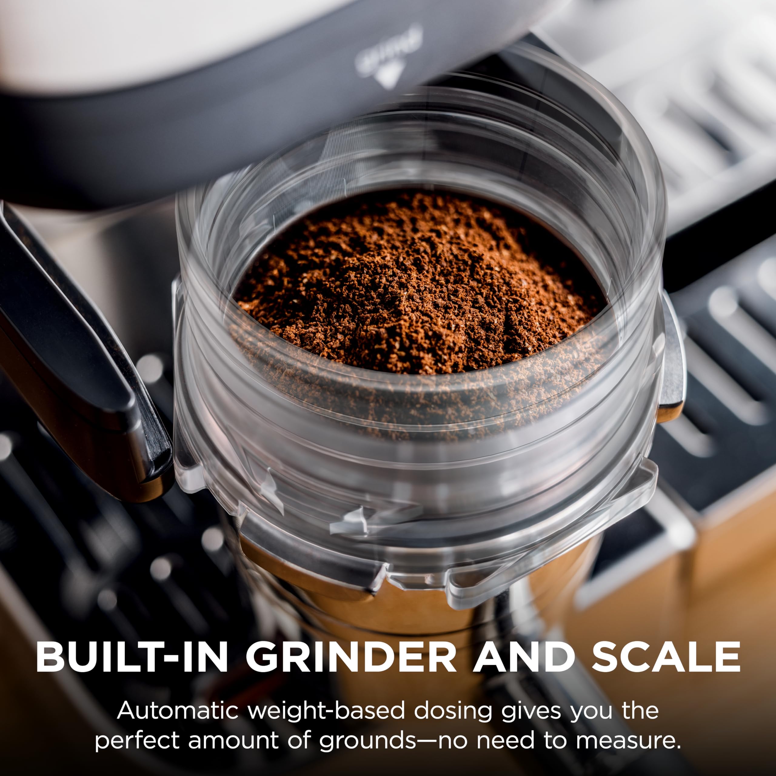 3-in-1 Coffee Machine ES601 – Espresso, Drip Coffee & Cold Brew, Built-In Grinder, Milk Frother, Assisted Tamper & Accessory Storage – Stainless Steel